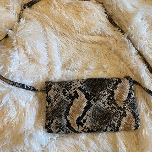 Nine West Small Faux Snakeskin Crossbody Clutch Wristlet - Picture 2 of 4
